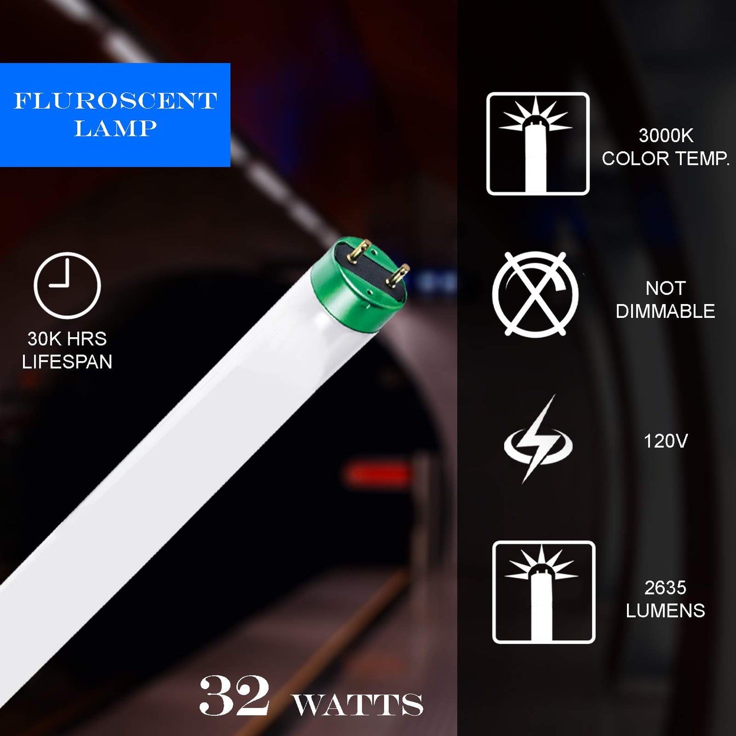 DYSMIO Case of 30 48 inch 32 Watts T8 High CRI Fluorescent Tube Light eco- Friendly Replacement Bulbs with Alto II Technology- 30 Pack 3000K - Warm