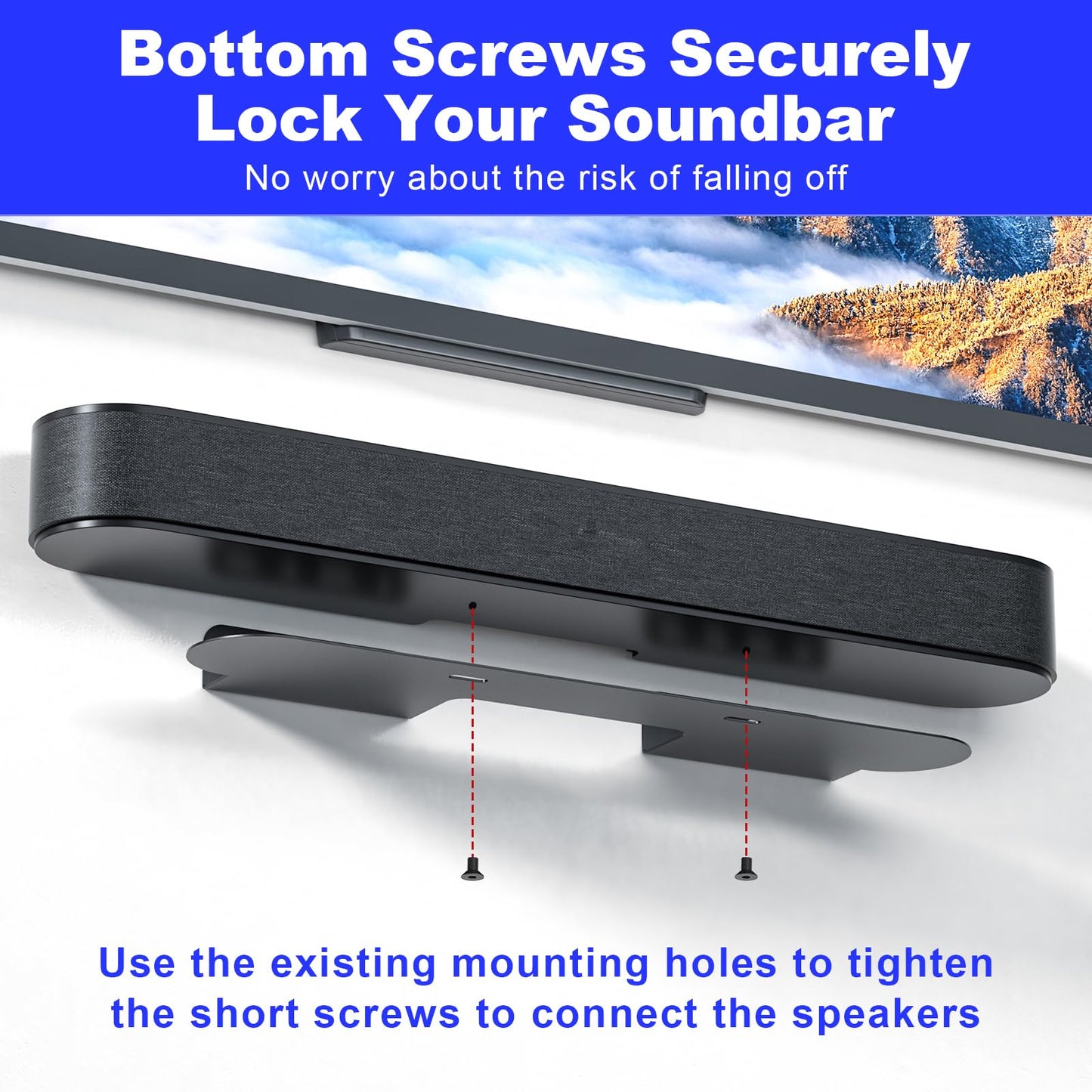 BYMECOST Soundbar Mount for Sonos Beam, Heavy Duty Wall Mount Bracket Compatible with Gen 1 & Gen 2, Sonos Beam Sound Bar Mounting Bracket Under TV or