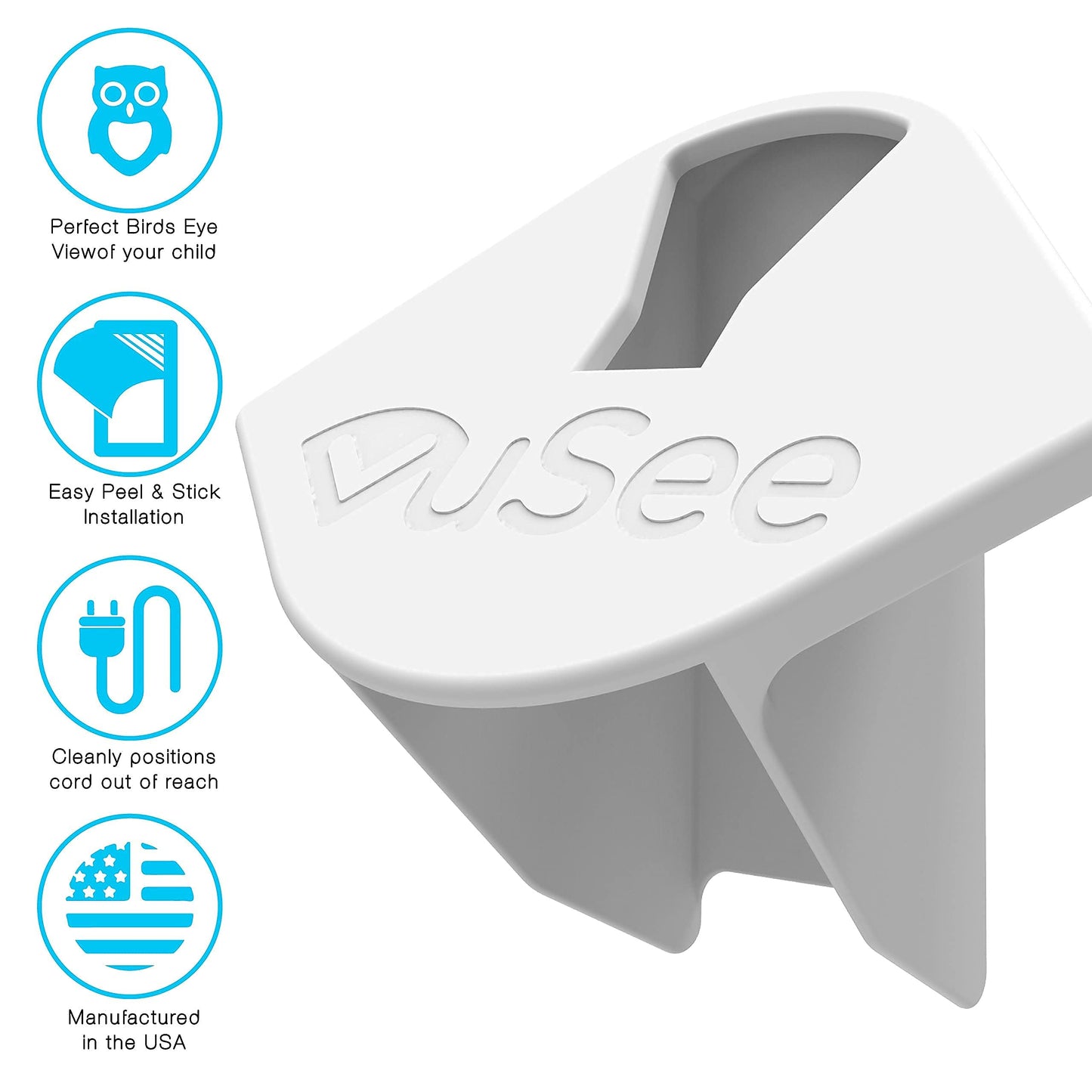 Vusee Anywhere Baby Monitor Wall Mount - No-Drill Adhesive Shelf for Cameras - Compatible with Most Baby Monitor Brands - White, 1 Pack