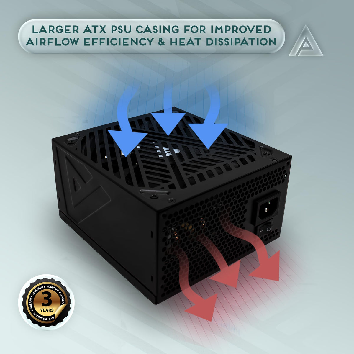 Apevia ATX-SL1000W Soul 1000W Fully Modular Power Supply ATX 3.0 & 3.1 Compatible, PCIe 5.1 12V-2x6 Connector, ATX Active PFC, DC to DC Converter