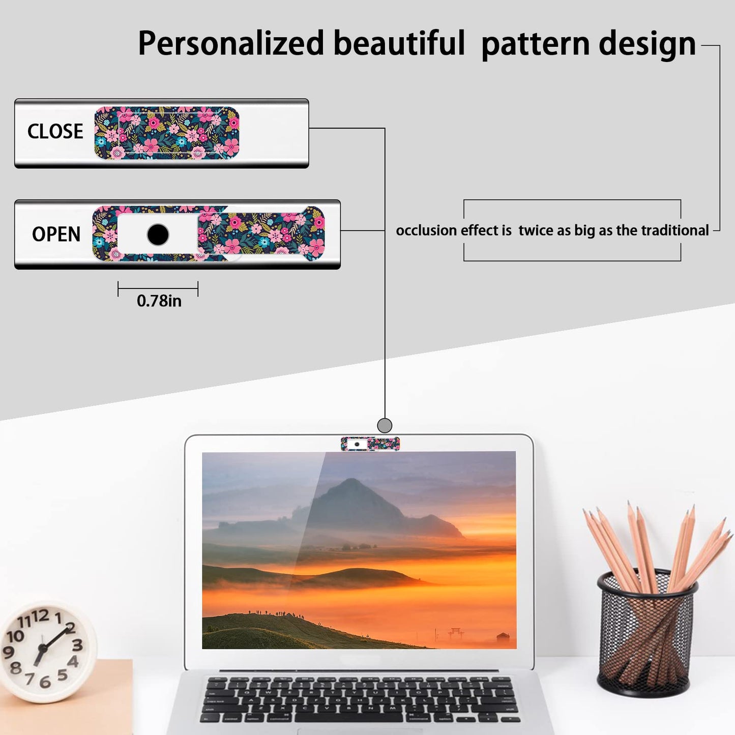 Webcam Cover, 3 Pieces, Laptop Camera Cover, Privacy Shielding Capacity is Twice as Big as The Traditional, Suitable for Computer Mobile Phones