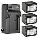 Kastar 3-Pack Battery and AC Wall Charger Replacement for Panasonic SDR-T70, SDR-T70K, SDR-T70P, SDR-T71, SDR-T71K, SDR-T76, SDR-T76K, SDR-T95