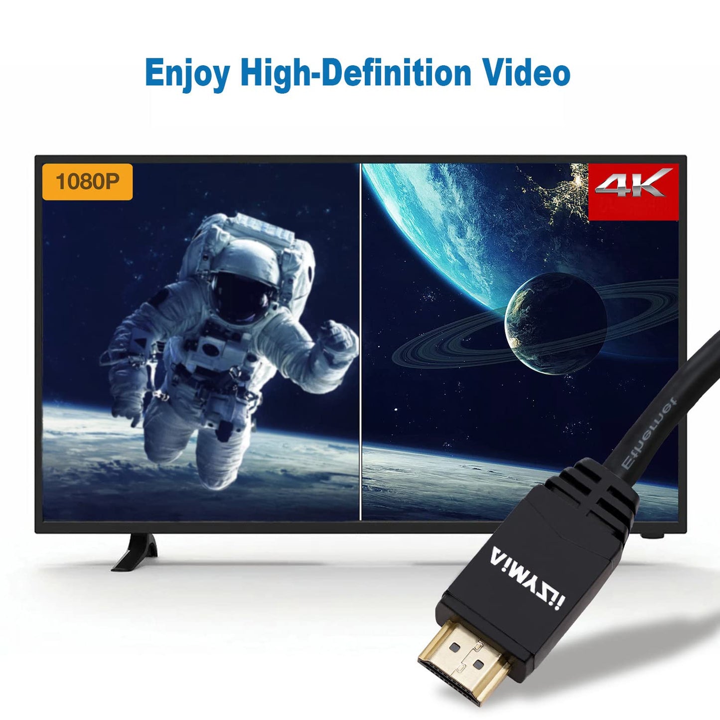 Aimyzii HDMI Cable 100 Feet 4K HDMI 2.0 Cable with Built-in Signal Booster Support 4K 3D 2160P 1080P HDCP2.2 Ethernet ARC and Bandwidth 18Gbps-Black