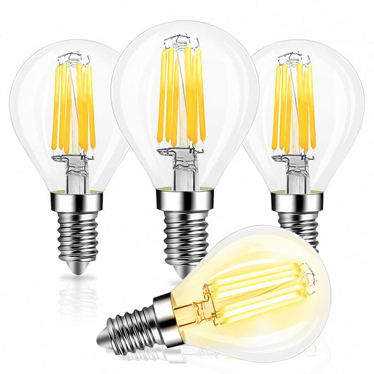 E14 6W Dimmable G45(G14) Globe LED Bulb Edison Incandescent 60 Watt Lamp Equivalent Warm White 2700K 900 Lumen CRI>90+ European Style Bases Round