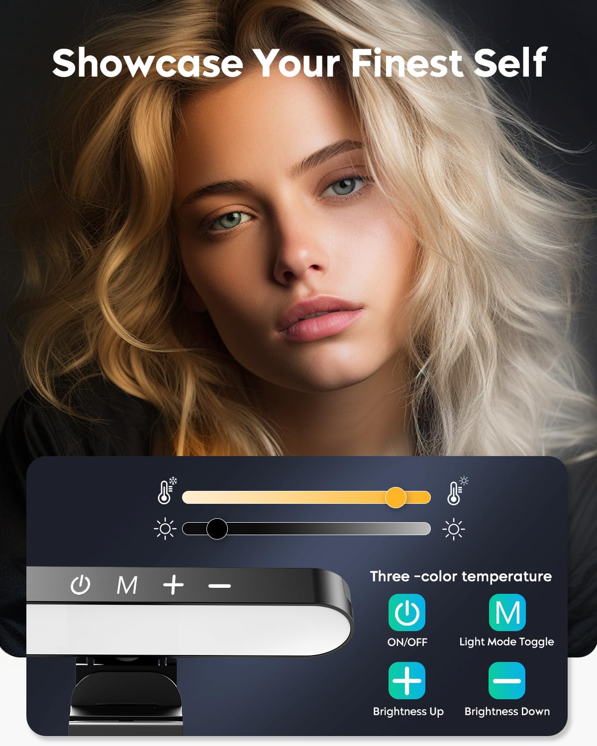 UBeesize Video Conference Lighting, LED Streaming Light for Video Calls, Webcam Light with Adjustable Monitor Mount, Zoom Lighting for Computer
