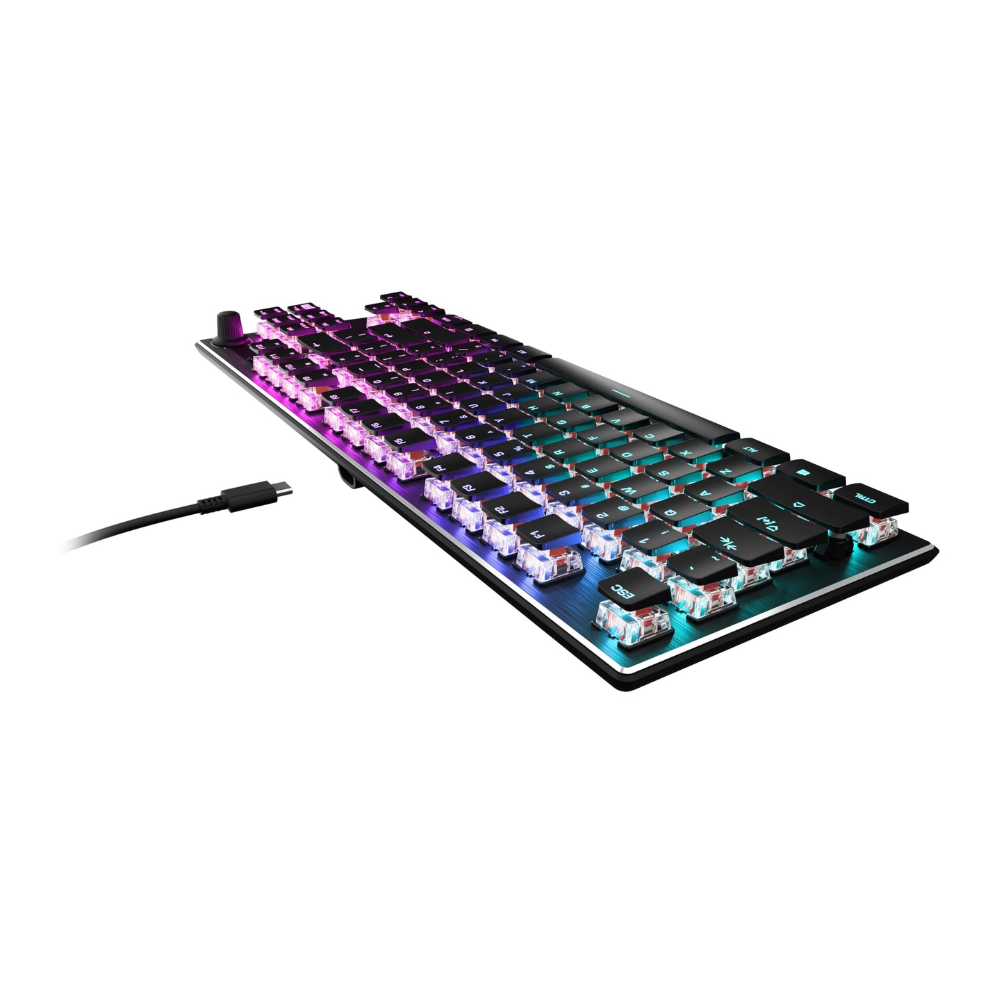 Turtle Beach Vulcan TKL Tenkeyless Linear Mechanical Titan Switch PC Gaming Keyboard with Per-Key AIMO RGB Lighting, Anodized Aluminum Top Plate