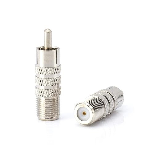 THE CIMPLE CO - RF (F81) and RCA Coaxial Adapter - RCA Male to Female F81 (F-Pin) Connector, Adapter, Coupler, and Converter - for RG11, RG6, RG59