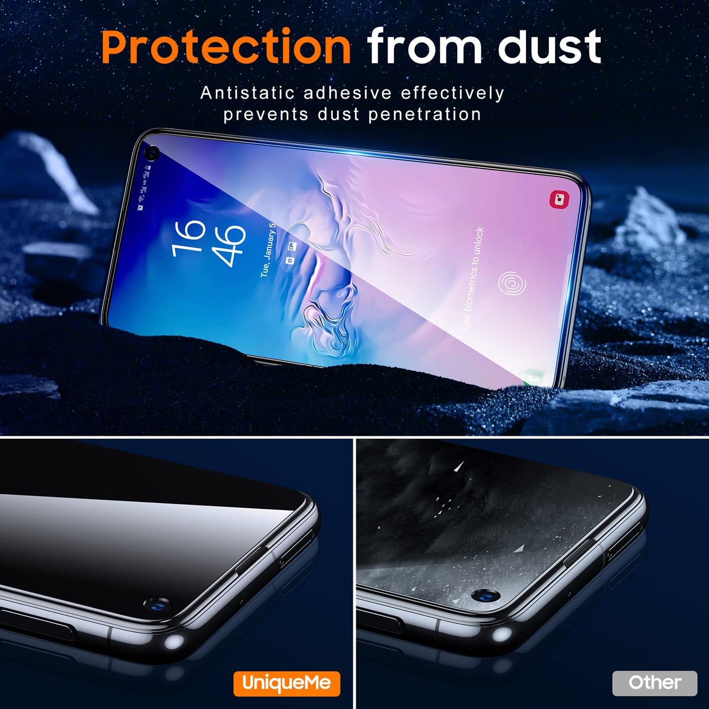 UniqueMe [3 Pack for Samsung Galaxy A51 Screen Protector, 9H Galaxy A51 Screen Protector Tempered Glass Screen Cover [Case Friendly][Alignment Frame