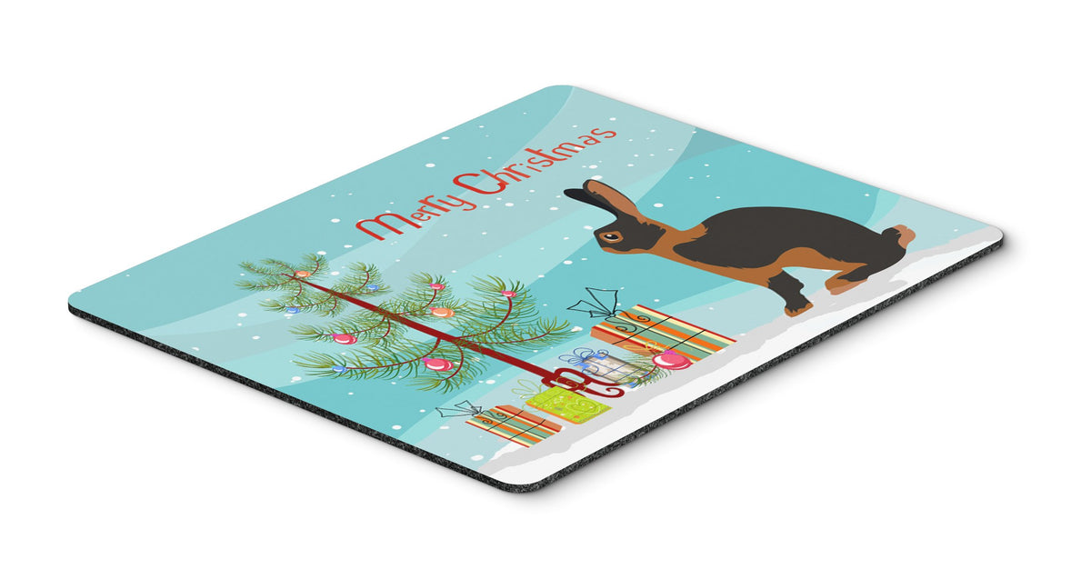 Caroline's Treasures BB9330MP Tan Rabbit Christmas Mouse Pad, Hot Pad or Trivet, Teal for Home Office Gaming Working Computers Laptop Mouse