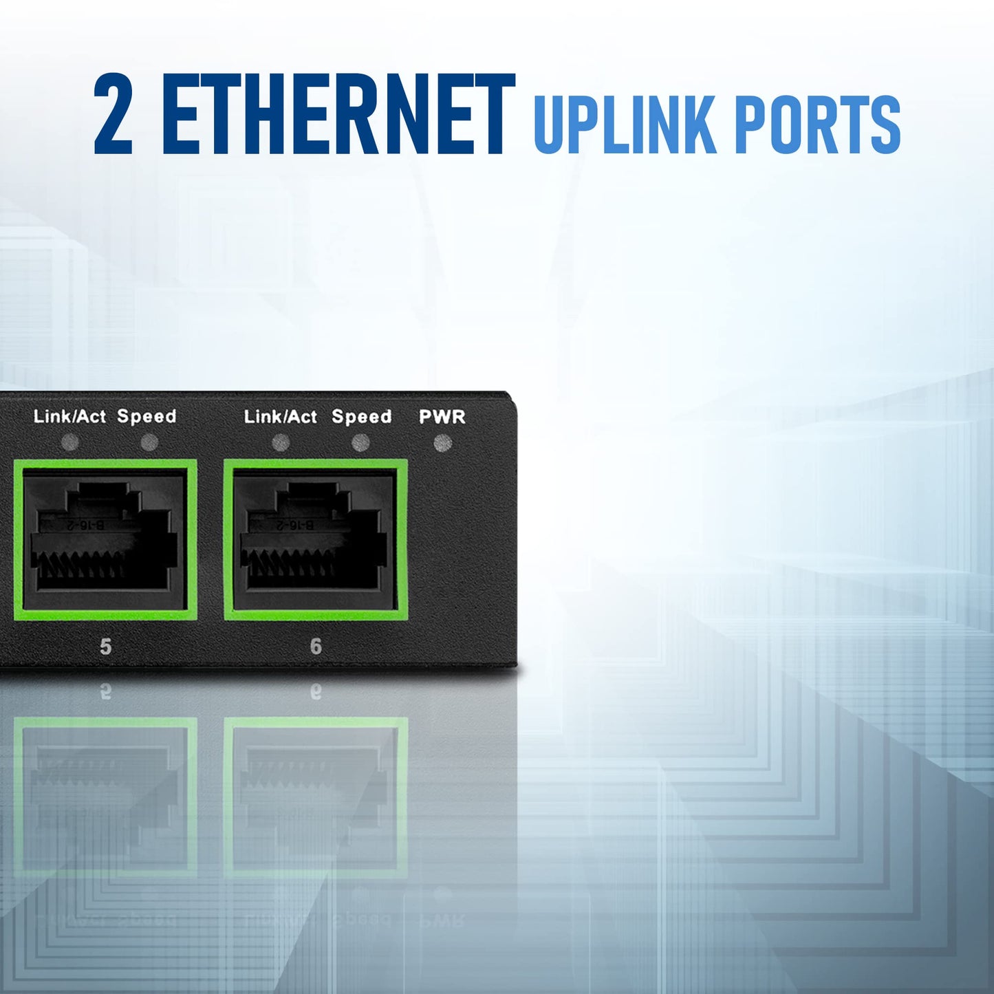 BV-Tech 6 Port PoE+ Switch 4 PoE+ Gigabit Ports with 2 Gigabit Uplink - 60W - 802.3at + 1 High PowerPort | Desktop Fanless Design | Sturdy Metal