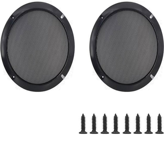 10" Universal Speaker Grille Mesh Cover, Round Decorative Ring Woofer Protection Grille Protective Cover for Cars Home Stereo DIY Accessories Black