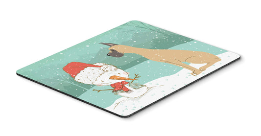 Caroline's Treasures CK2041MP Cropped Fawn Great Dane Snowman Christmas Mouse Pad, Hot Pad or Trivet for Home Office Gaming Working Computers Laptop