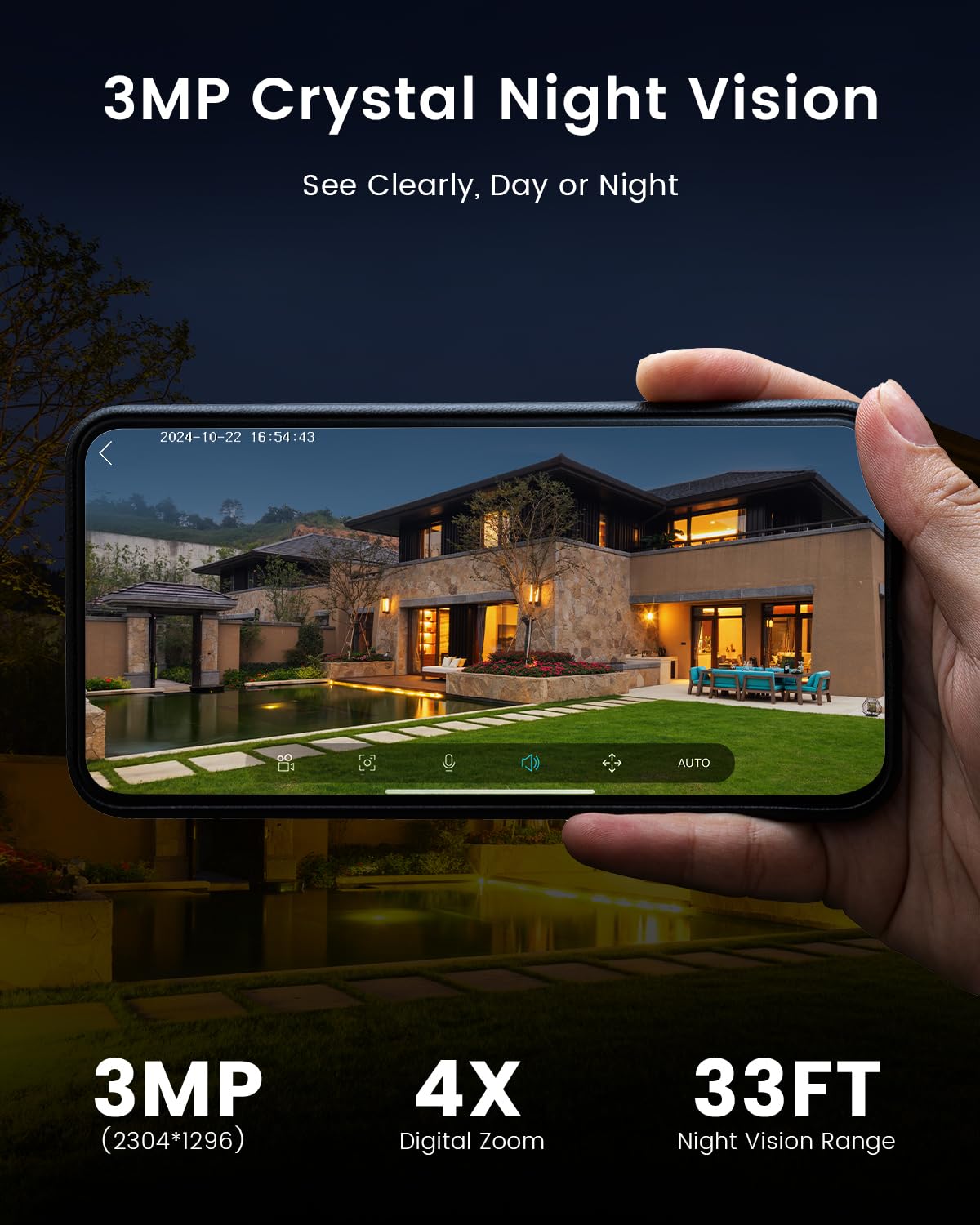 ieGeek Security Cameras Wireless Outdoor, Home Security Cameras Pan Rotating 180° Battery Powered WiFi Camera with 2K Color Night Vision, AI Motion