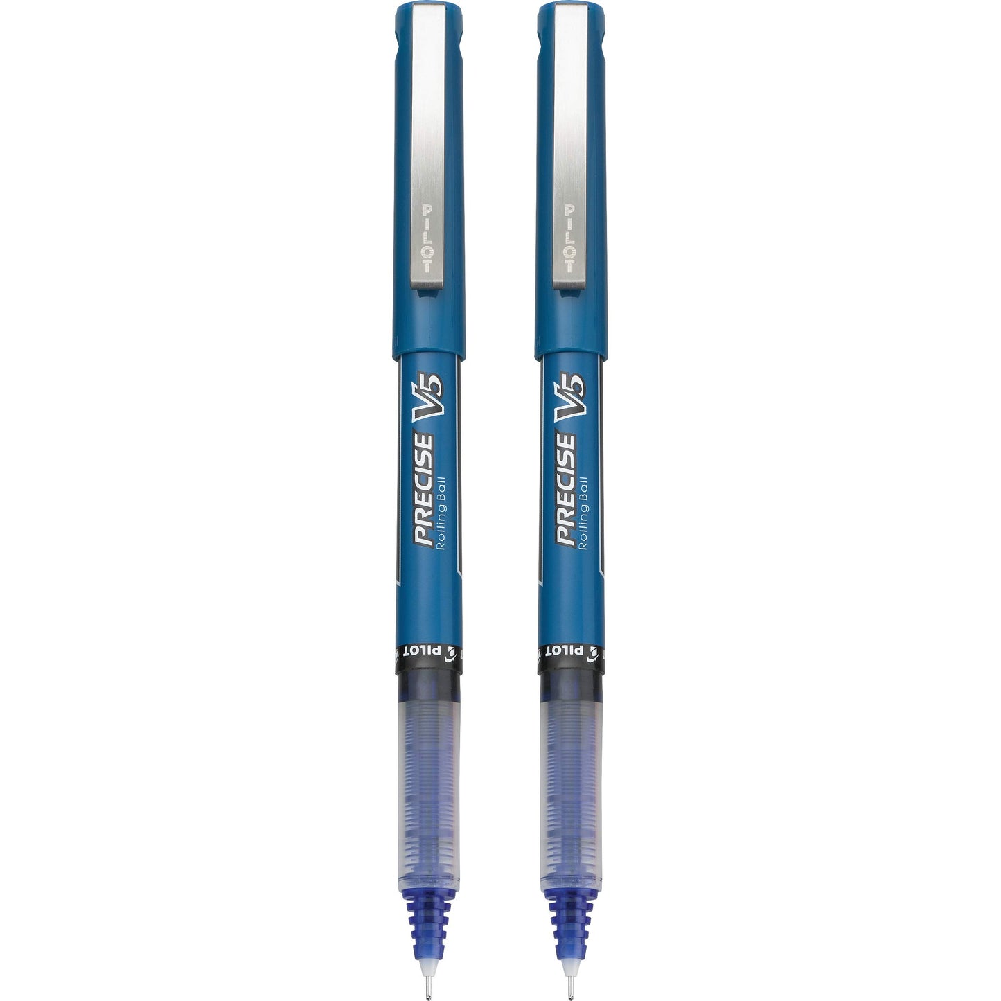 PILOT Precise V5 Stick Liquid Ink Rolling Ball Stick Pens, Extra Fine Point (0.5mm) Blue Ink, 2-Pack (25002)