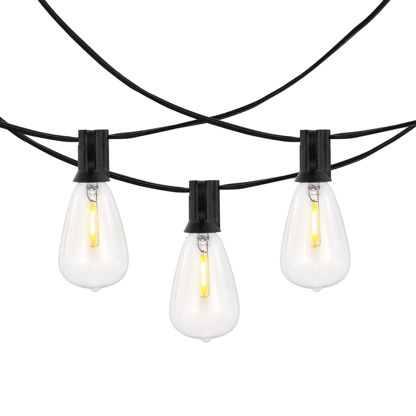 SAFAVIEH Lighting - Dorcia 10-Foot LED Outdoor String Lights - Weather-Resistant Patio Café Garden Hanging Lights with 10 Clear Bulbs (PLT4043A)