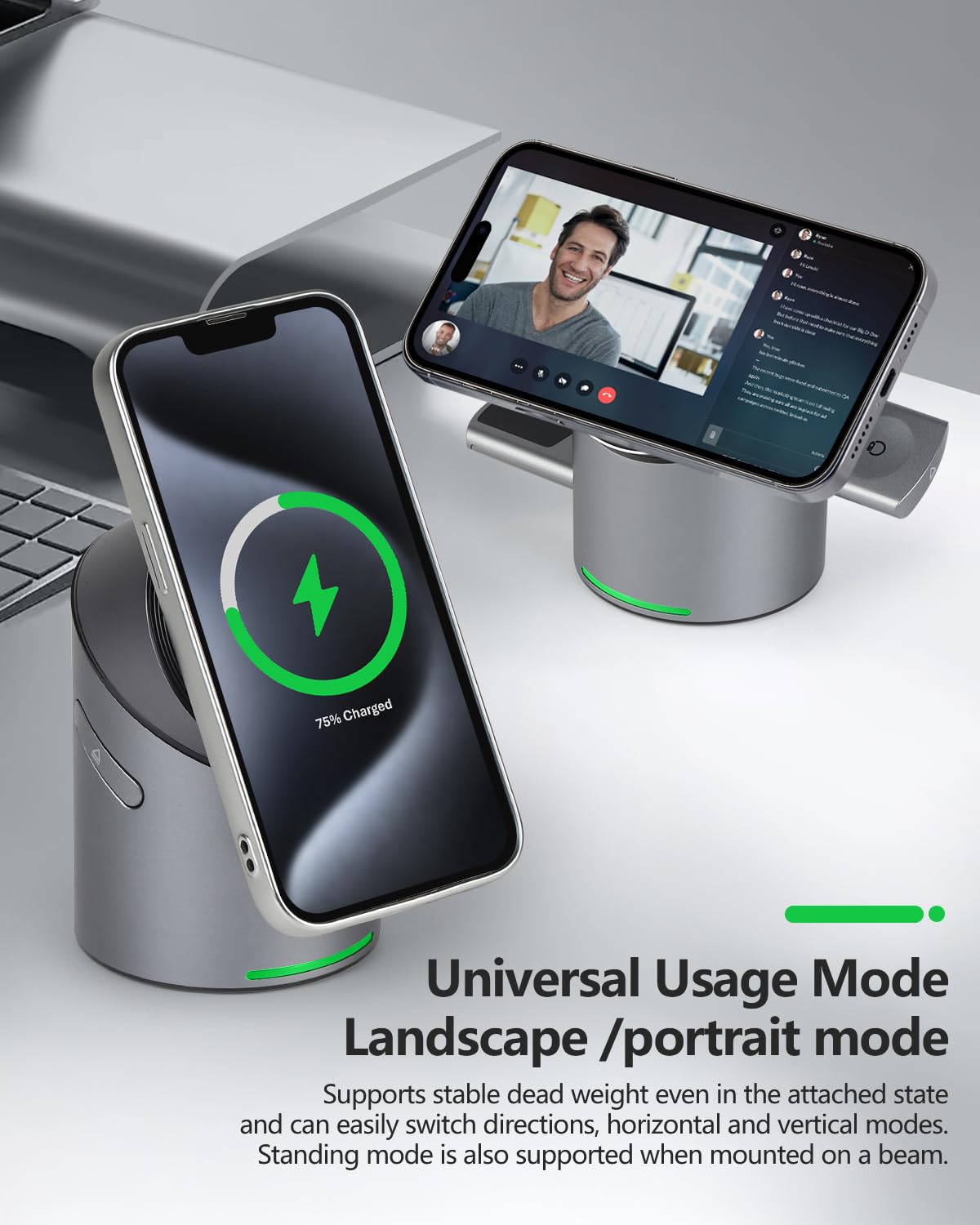 MOYiEAKAN 3 in 1 Auto Rotation Wireless Charging Station for Apple Devices, Mag-Safe Wireless Charging Stand, Qi2 15W Charging Station for iPhone 16