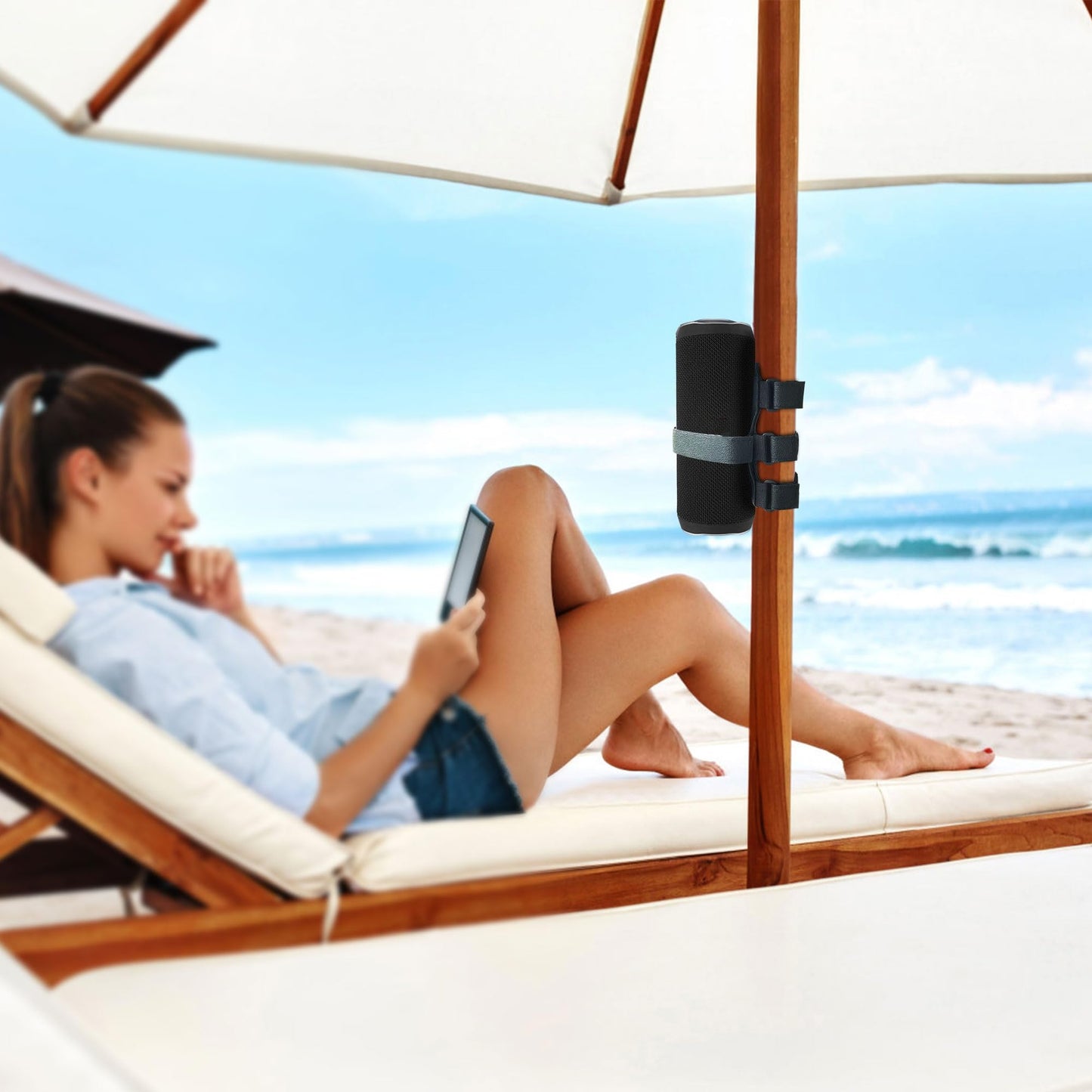 HomeMount Portable Speaker Mount for Golf Cart Accessories - Adjustable Strap Fits Bluetooth Wireless Speaker Strap Attachment to Heater/Beach