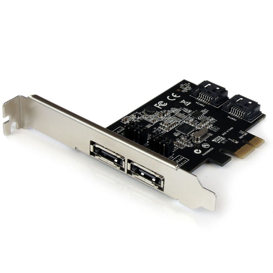 StarTech 2 Port PCI Express SATA 6 Gbps eSATA Controller Card - Dual Port PCIe x1 SATA III Adapter with Configurable Internal/External Connectivity