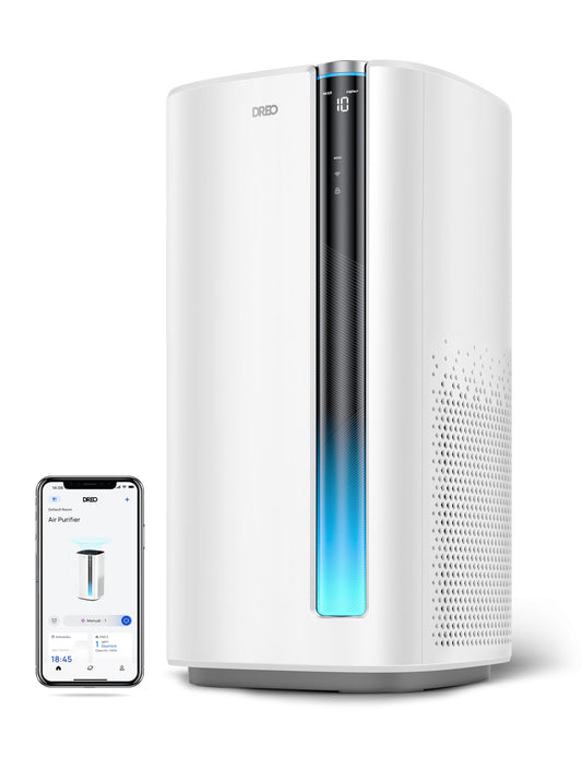 DREO Smart Air Purifier for Home, Washable Filter, Air Cleaner with Wi-Fi/Voice/Alexa,Smoke,Dust,Pollen,Odor,PM2.5 Quality Monitor, 4 Fan Speeds
