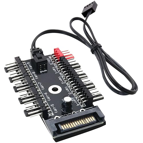 LRONG 1PC PC Chassis Fan Hub CPU Cooling HUB Fan PWM SATA Controller Speed Controller