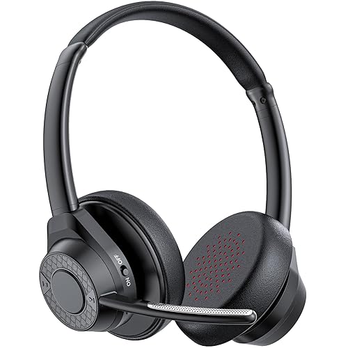 Bluetooth Headset, Wireless Bluetooth V5.4 Headphones with Microphone, Noise Canceling Multipoint Connect Wireless Headset with Mic…