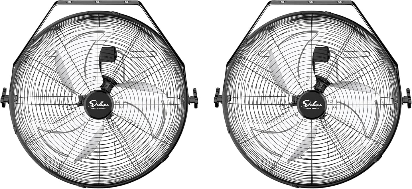 Simple Deluxe 20 Inch Industrial Wall Mount Fan, Max 4650 CFM 3 Speed Metal Fan for Warehouse, Greenhouse, Workshop, Patio, Factory and Basement