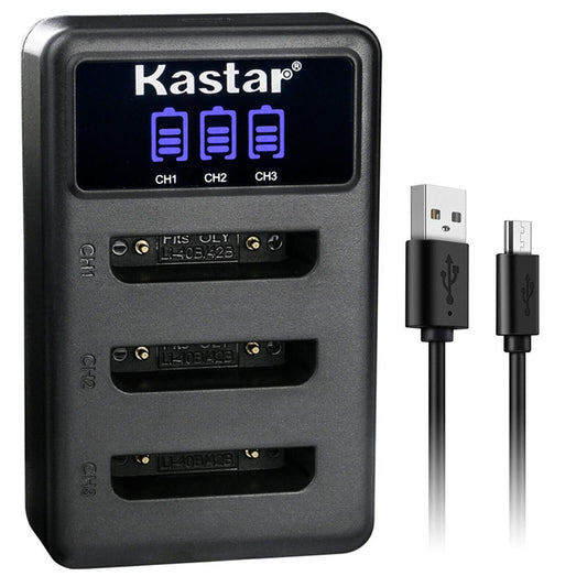 Kastar LCD Triple USB Battery Charger Compatible with Fujifilm FinePix JX250 JX255 JX280 JX290 JX295 JX300 JX305 JX310 JX315 JX320 JX330 JX335 JX350