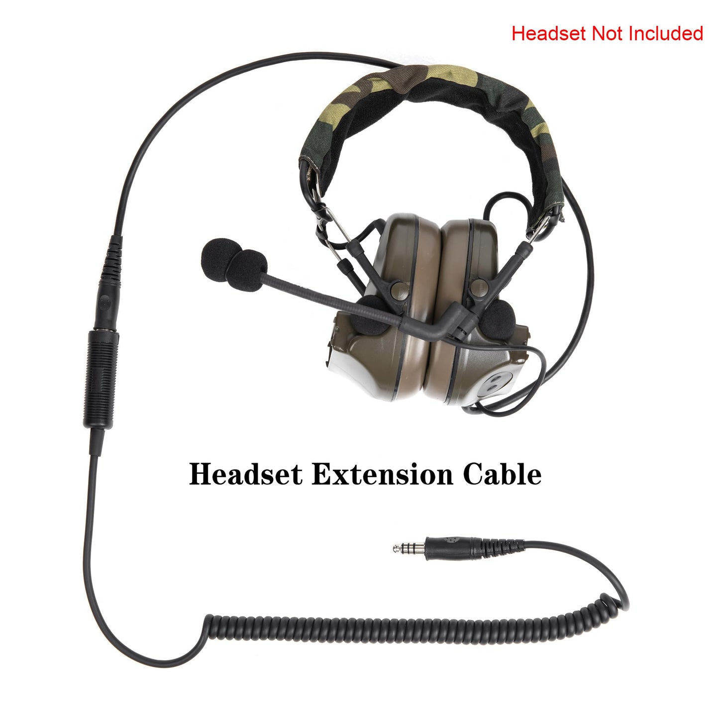 Fumei U-92A/U to U-174/U Headphone Extension Cable Straight-Through 4 Wires for Military Civilian Headsets