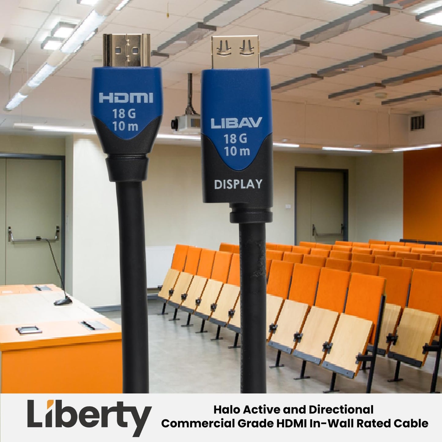 Liberty Halo 18G Commercial Grade in-Wall Rated Series High Speed HDMI with Ethernet Cables Supports 4K60 4:4:4, eARC, All HDCP Levels 20 Meter.