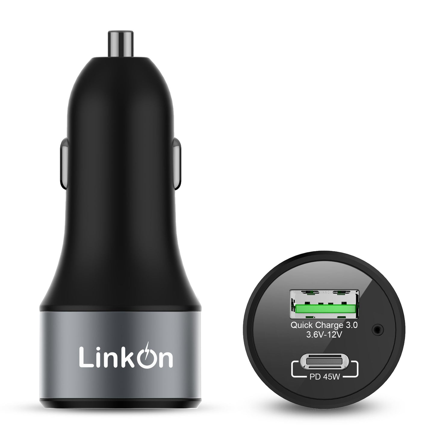 LinkOn 63W USB C Car Charger PPS&PD 3.0(45W) + QC 3.0(18W) Dual Port - Fast Car Charger Compatible with Laptop, Phone & Tablet - MacBook, Dell XPS, HP