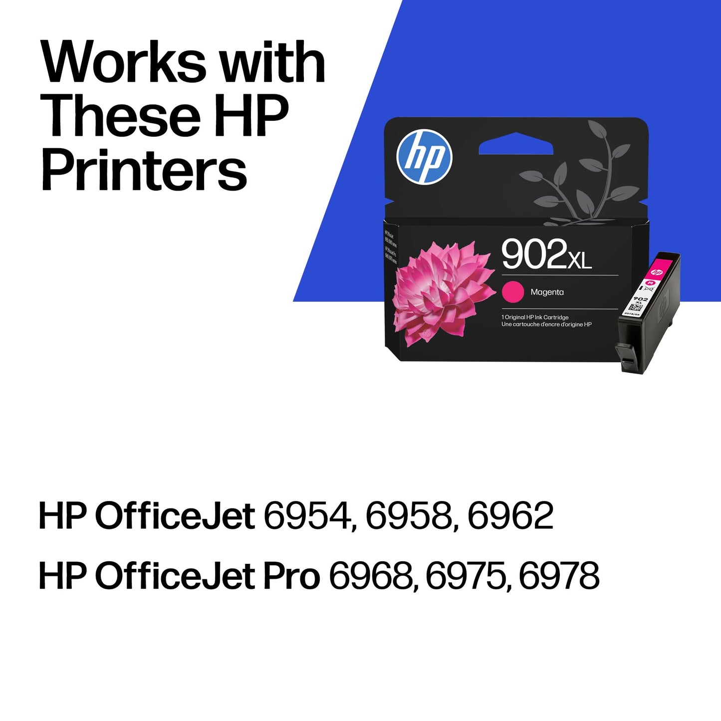 HP 902XL Magenta High-Yield Ink Cartridge | Works with OfficeJet 6950, 6960, Pro 6960, 6970 Series | T6L87AN