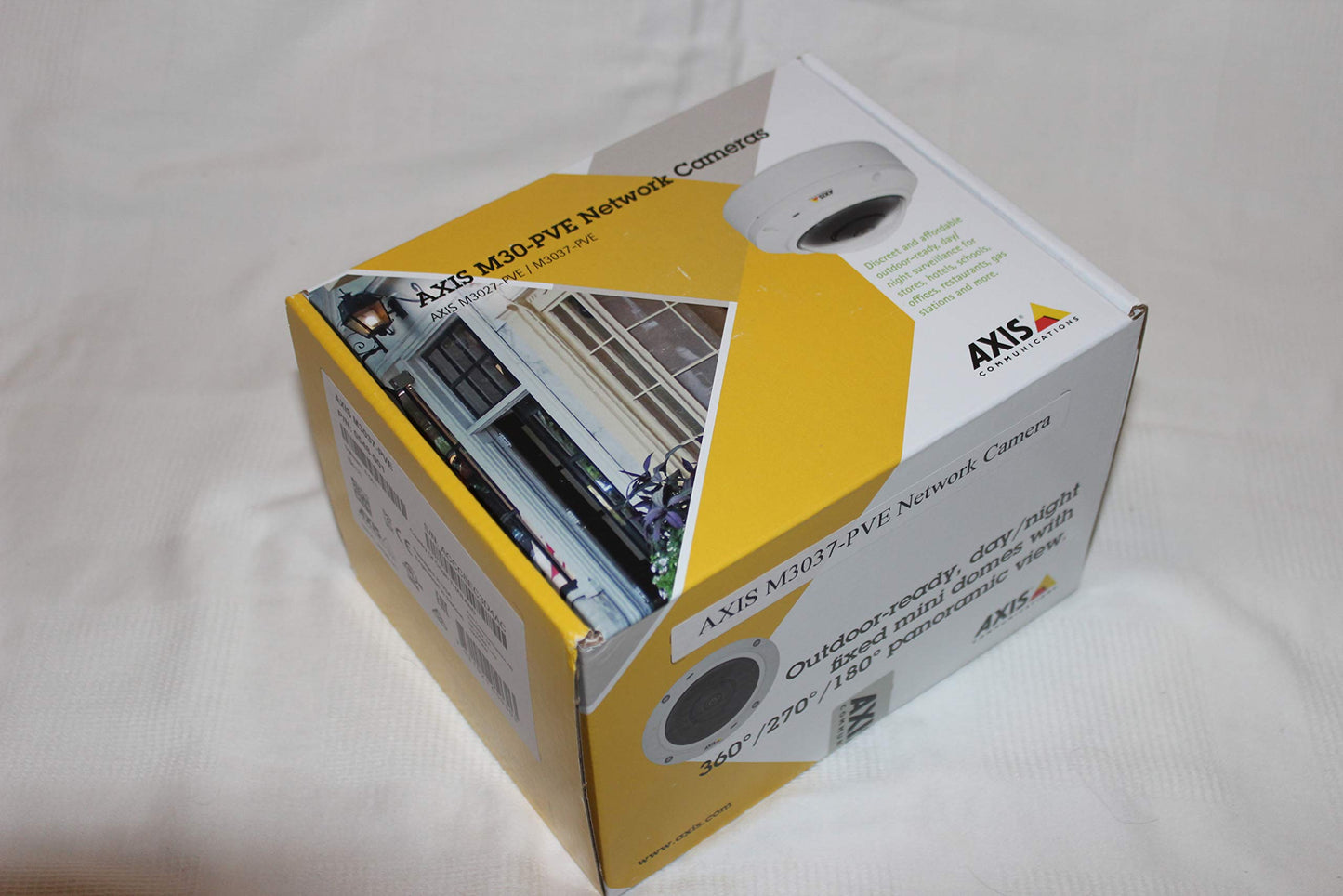 AXIS COMMUNICATIONS - 0548-001 M3037-PVE | IP Camera, Compact, Day/Night, Fixed Mini Dome, Outdoor/Indoor, Panoramic, 5 MP at 12 fps RJ45 Connection