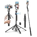 64'' Auto Face Tracking Tripod 360 Rotation with Stand, Handheld Stabilization, Aluminum Quadrapod Selfie Stick Phone Tripod with Remote Compatible