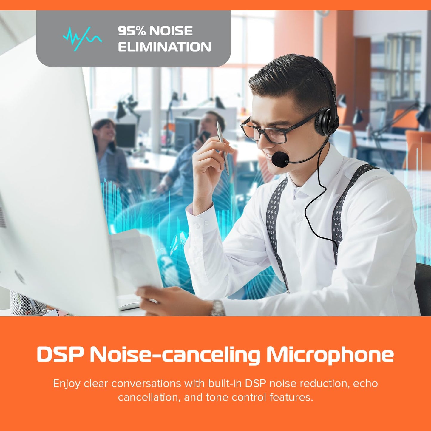Spracht ZUM3500 Stereo 3.5mm and USB Dual Ear Universal Headset with Microphone | Office Headset for Computer, Smartphones & Tablets | Plug-and-Play…