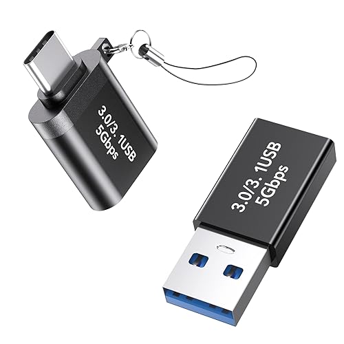 USB to USB C Adapter 2 Pack，USB C Female to USB Male Adapter and USB A Female 3.0 to USBC Male Adapter OTG Converter for MacBook Pro 2021, iPad Pro…