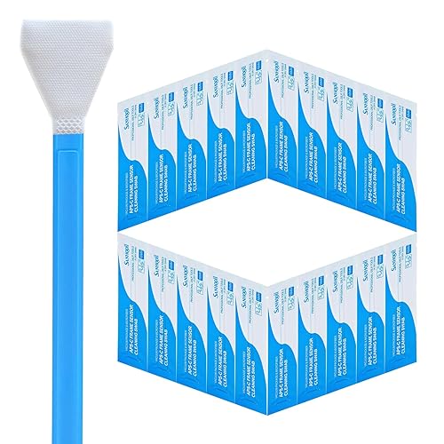 SANHOOII Dry APS-C Sensor Cleaning Swabs (CCD/CMOS), 20pcs 16mm DSLR or SLR Mirrorless Digital Camera Cleaning kit (No senrsor Cleaning Solution)