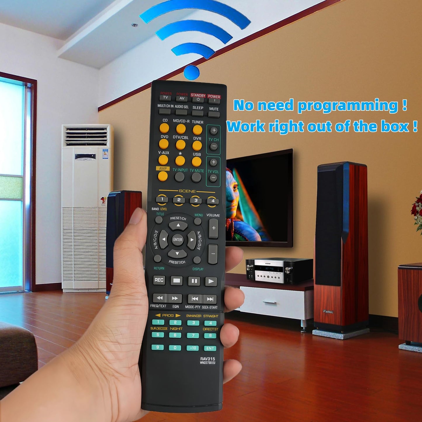 Remote Control Fit for RX-V800 WN057800 HTR-6140BL YHT740 RAV280 HTR-6150 RX-V1300 for Yamaha Home Theater System