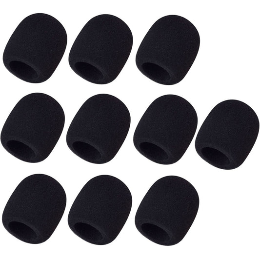 Mudder 10 Pack Microphone Covers Foam Microphone Windscreen Mic Covers Thick Handheld Stage Disposable Mic Pop Filter Suitable for Most Standard Black