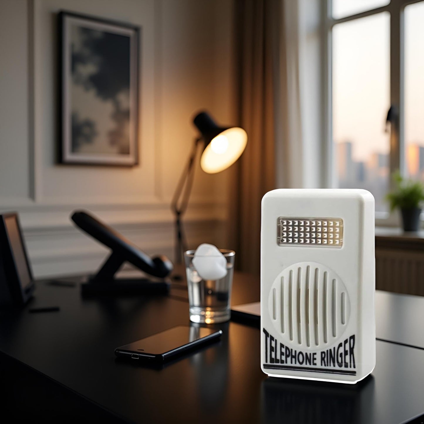 1Pc White Telephone Ringer Amplifier Bell Extra-Loud Telephone/Phone Ringer Use Safety Small in Size and Light in Weight,Telephones