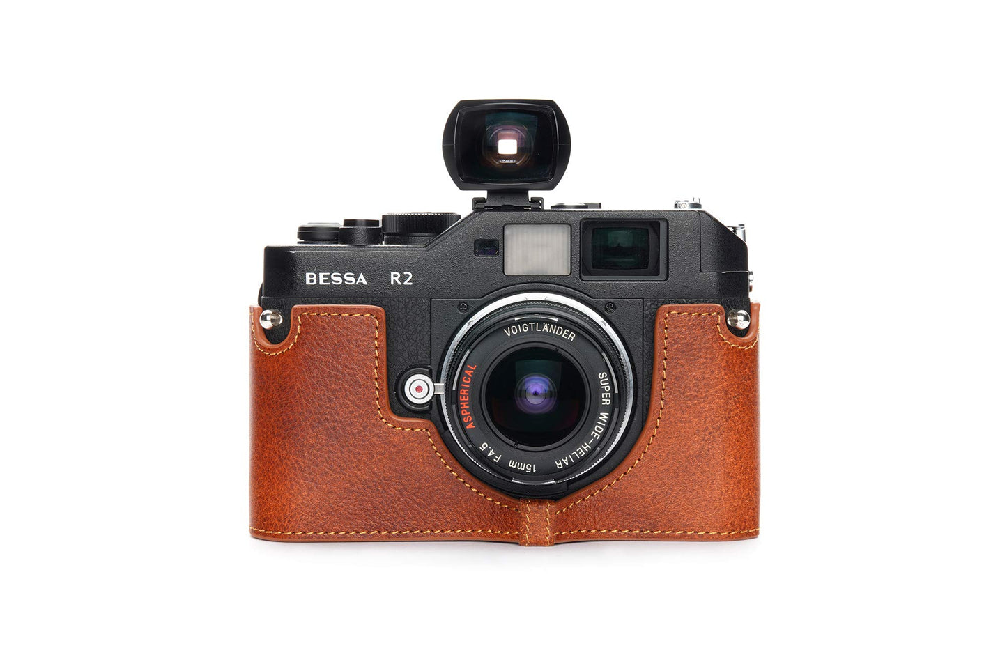 Voigtlander Bessa R2 Case, BolinUS Handmade Genuine Real Leather Half Camera Case Bag Cover for Voigtlander BESSA R4M R4A R3M R3A R2S R2C R2A R2M R2 T