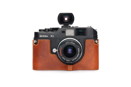 Voigtlander Bessa R2 Case, BolinUS Handmade Genuine Real Leather Half Camera Case Bag Cover for Voigtlander BESSA R4M R4A R3M R3A R2S R2C R2A R2M R2 T