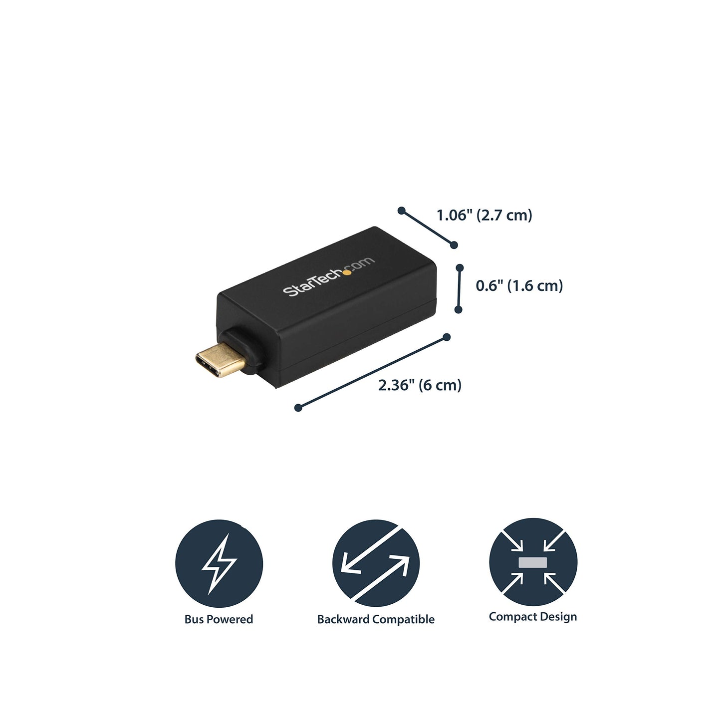 StarTech.com USB C to Gigabit Ethernet Adapter - 1Gbps NIC USB 3.0/USB 3.1 Type C Network Adapter - 1GbE USB-C to RJ45/LAN Port Thunderbolt 3