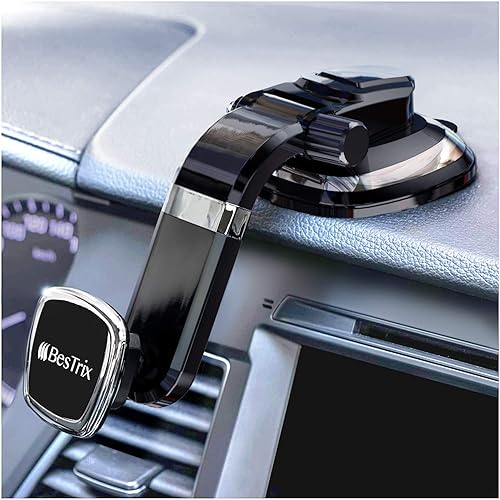 BESTRIX Phone Holder for Car, Magnetic Car Phone Mount | Dashboard Car Phone Holder Compatible with iPhone 15, 14,13,12,11Pro,Xr,XS Pro MAX Galaxy S24