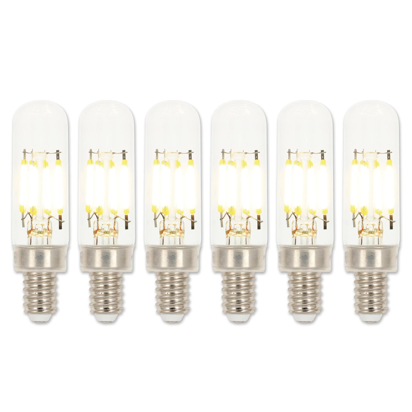 Westinghouse 5168120 4.5 Watt (40 Watt Equivalent) T6 Dimmable Clear Filament LED Light Bulb, Candelabra Base, 6 Pack