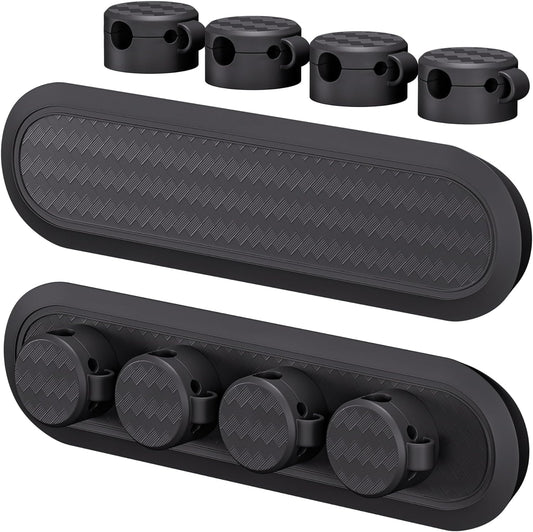 SOHOMACH Cable Management, Cord Organizer with Magnetic Cable Clips, Desk Accessories for Most USB Cable - 2 Sets