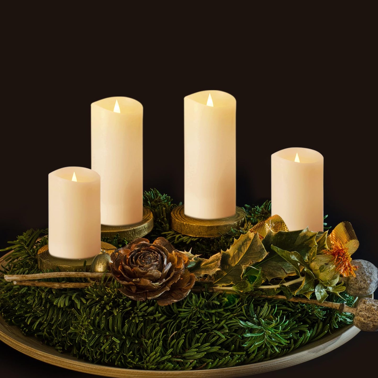 Softflame Flameless LED Candles with Remote Control, 3"x 9"Flickering 3D Moving Flame Battery Operated Candles in Real Wax Shell for Indoor Use, Home
