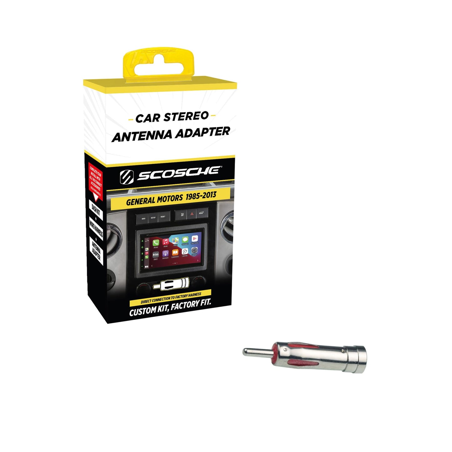 Scosche MDAB Compact Micro/Delco Antenna Adapter for Aftermarket Car Stereo Compatible with Select 1985-2013 GM and Import Vehicles - Radio Antenna
