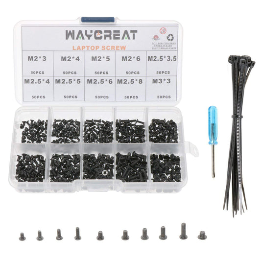 Waycreat 500pcs M2 M2.5 M3 Laptop Notebook Computer Screws Set Kit for IBM HP Dell Samsung Sony Toshiba Gateway Acer Lenovo