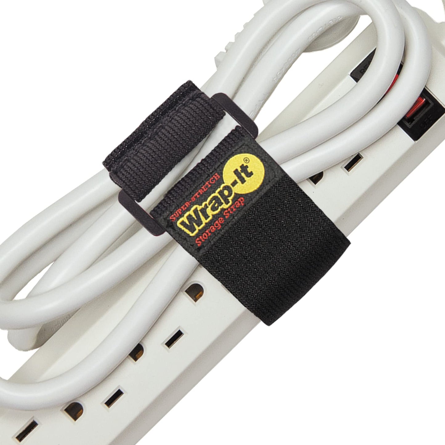 Super-Stretch Wrap-It Storage Straps - 9" (10 Pack) - Elastic Cinch Straps for Extension Cord Management, Cable Storage, Hose Organizer with Hook