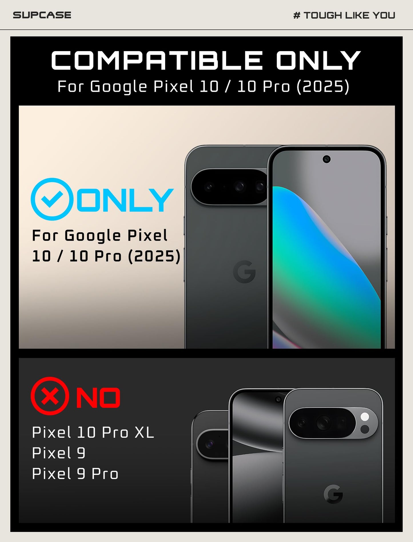 SUPCASE for Google Pixel 10/10 Pro Case with Screen Protector (Unicorn Beetle Pro), [Built-in Stand & Belt-Clip] [Military-Grade Protection] Full Body